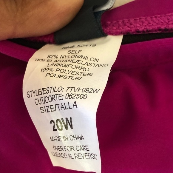 VM Plus Size Bright Pink Skort Swim Cover Up 20W - Picture 6 of 8